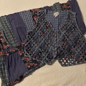 Vintage Tantrums Collection Vest & Skirt XL Broomstick Western Boho